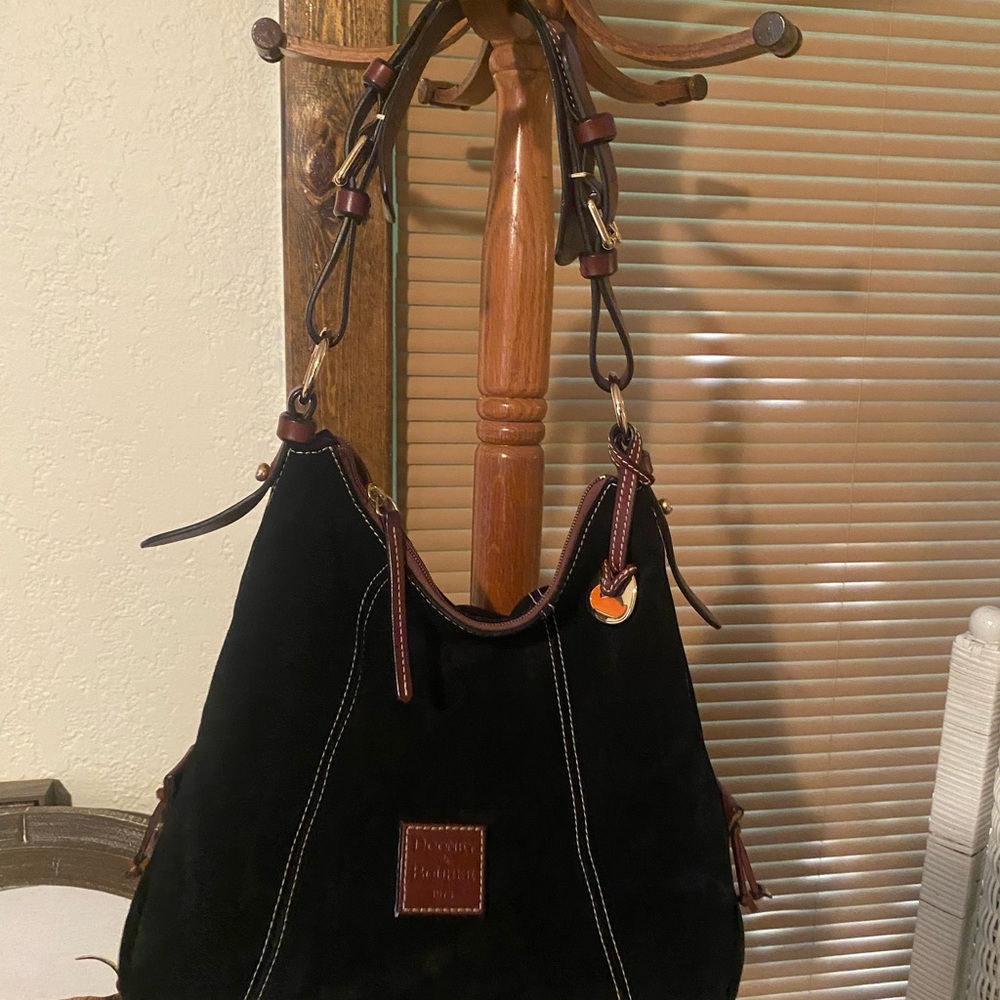 Dooney & Bourke Black and Brown Shoulder Bag